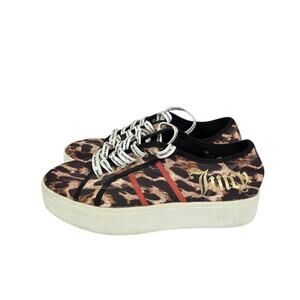 Juicy Couture Women's Shoes Sz 9.5 Animal Print Platform Lace Up Casual Sneakers
